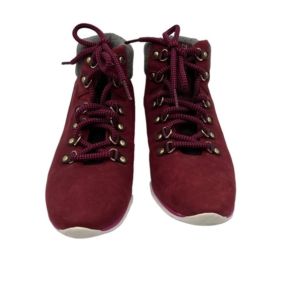 Cole Haan Zerogrand Women's Burgundy Croc Print Hiker Waterproof Boots Size 8 - Picture 3 of 8